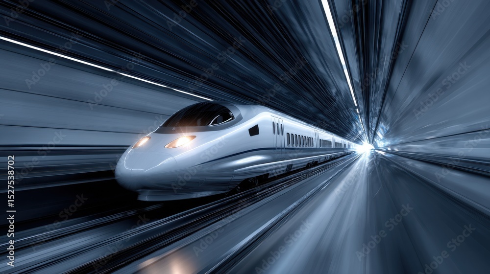 Fototapeta premium A train is traveling through a tunnel