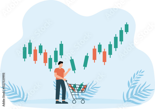 Successful traders buy when prices fall. Buy stocks when they fall in price. Profitable strategy in down market. Profit from market collapse concept
