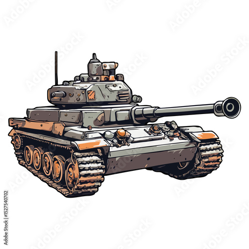 old tank vector illustration ai generated