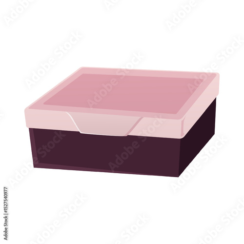 Small box with close lid flat vector icon, container for money, jewelry, things storage, reusable paper, plastic package