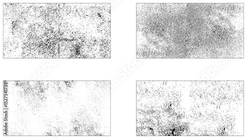 Collection of four grunge texture set. 