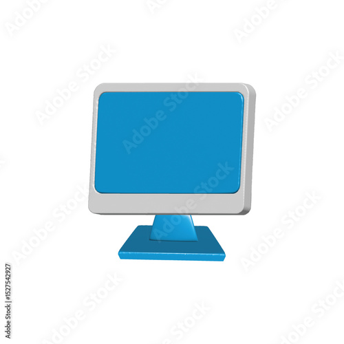 Modern, stylized computer monitor graphic against a white background.
