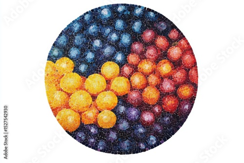 Colorful Abstract Pattern of Circular Shapes in Bright Tones