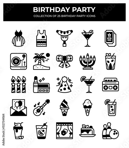 Birthday Party. Collection of 25 Birthday Party Icons
