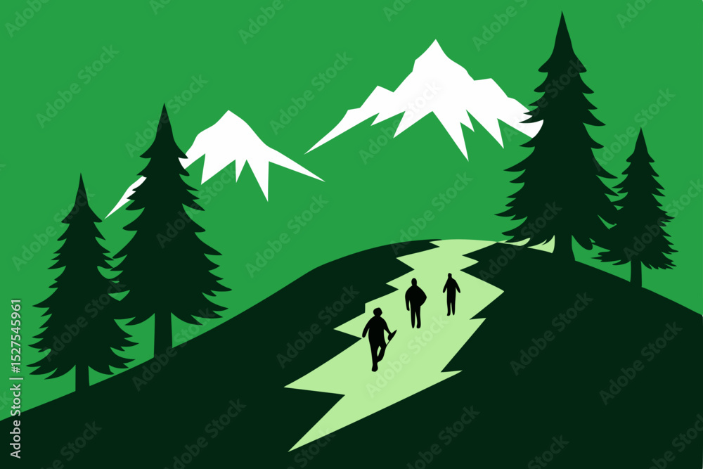 Fototapeta premium Mountain Hiking Adventure Exploring Majestic Peaks and Scenic Trails