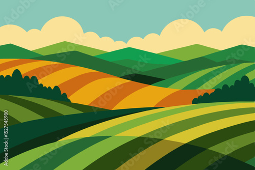 Serene Rolling Hills Landscape A Vibrant Summer Vista