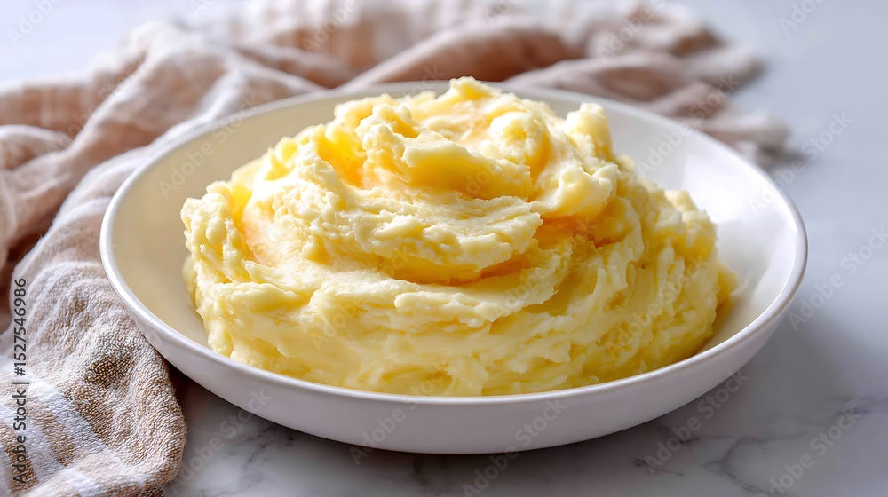 Creamy Mashed Potatoes Served in a White Bowl Creamy Mashed Potatoes Served in a White Bowl