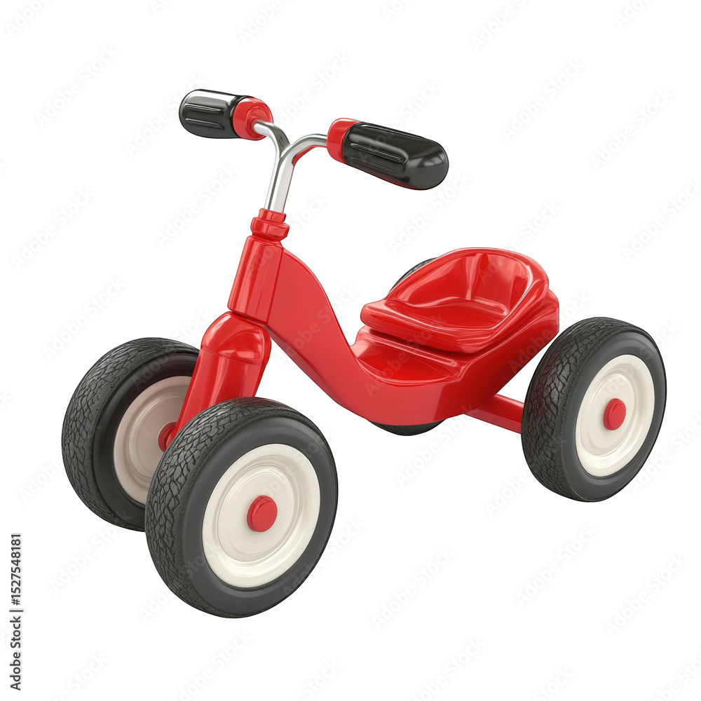 Classic red tricycle toy for kids childrens ride on fun playtime preschool activity educational game early development plastic wheels modern design simple on transparent background Classic red tricycle toy for kids childrens ride on fun playtime preschool activity educational game early development plastic wheels modern design simple on transparent background