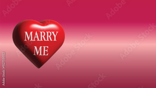 Romantic Red Heart with Marry Me for a Proposal