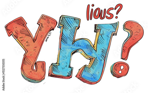 Playful Letter Y Animation Questioning Seriousness with Humor Isolated on Transparent Background