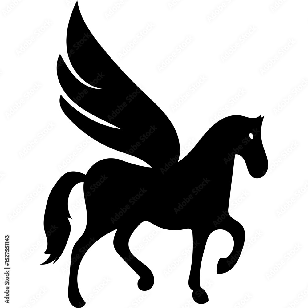 Fototapeta premium Pegasus logo silhouette illustration