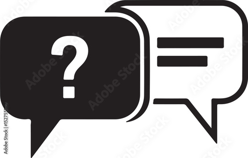 Question mark speech bubble icon for help, ask, and information search