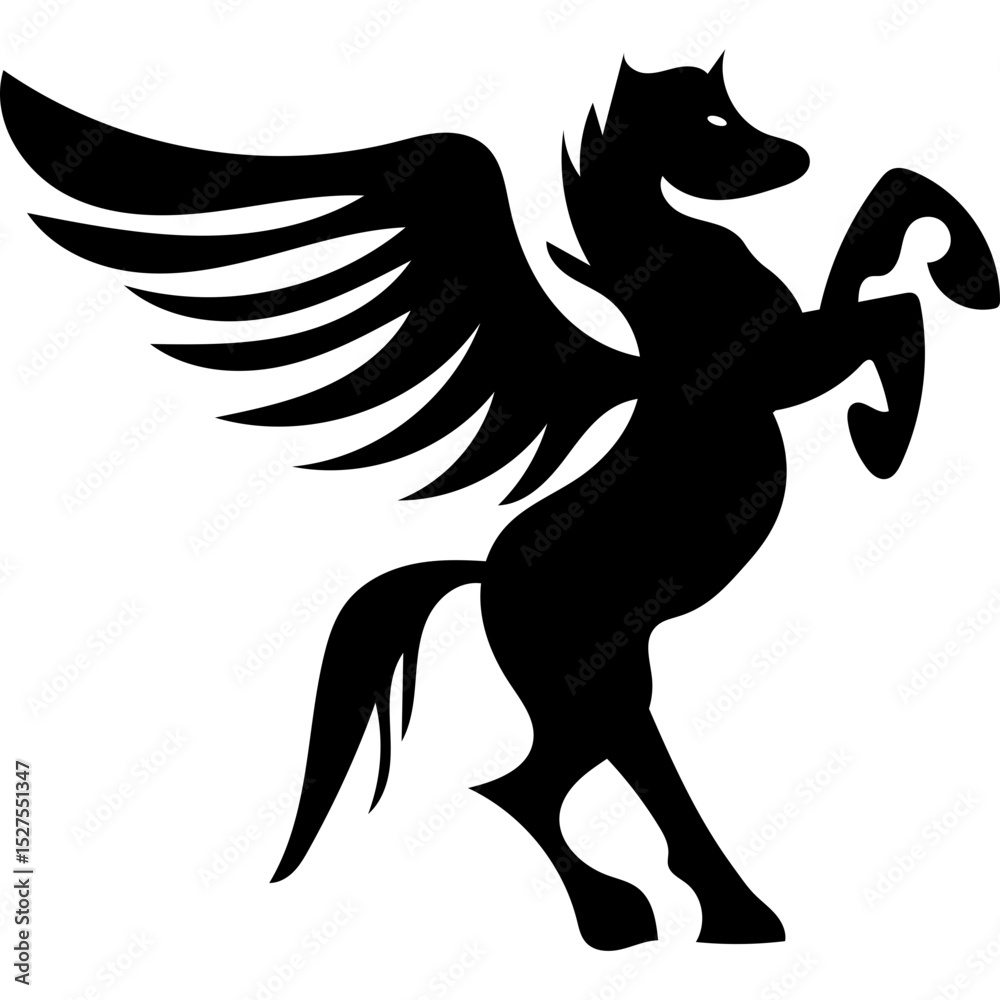 Obraz premium Pegasus logo silhouette illustration