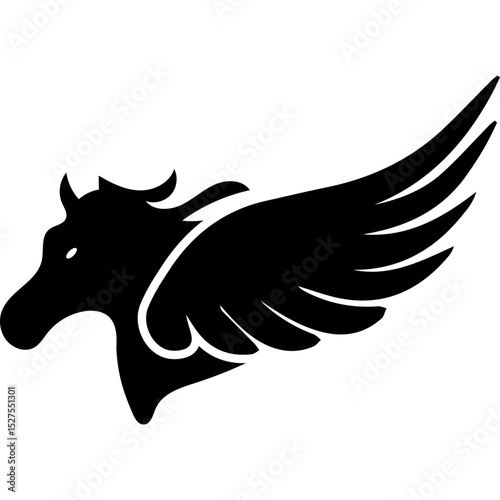 Pegasus logo silhouette illustration