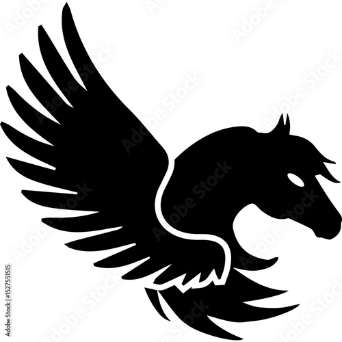 Pegasus logo silhouette illustration
