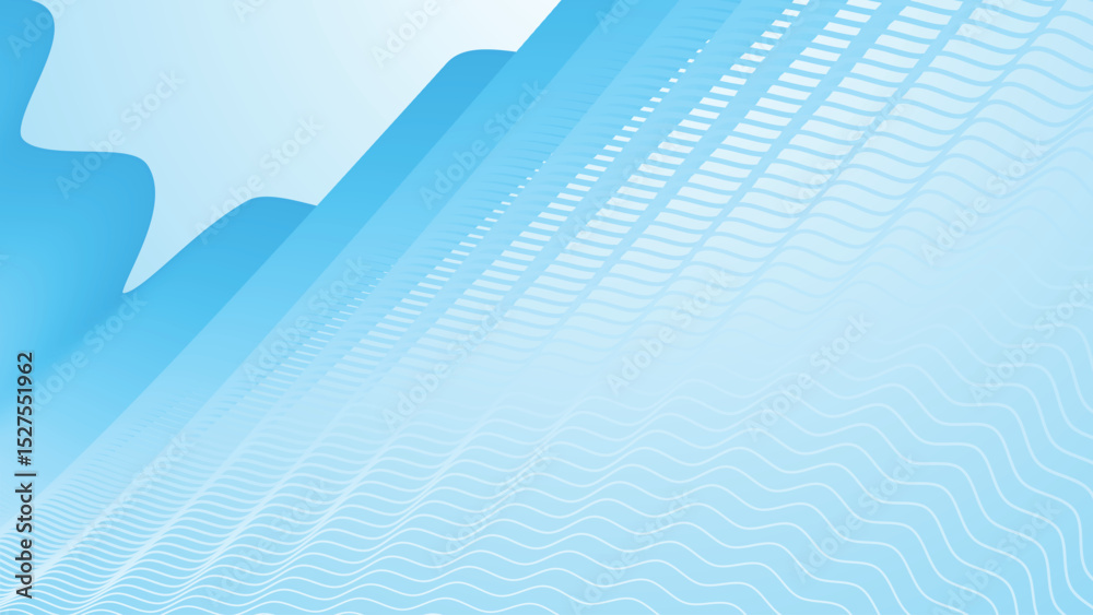 Obraz premium Blue gradient background with stripes wave line pattern