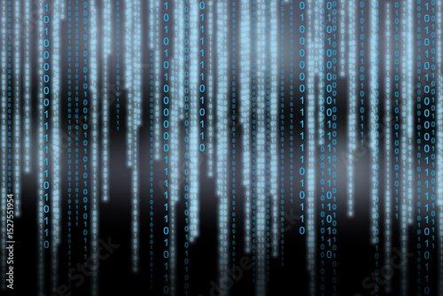 Binary code stock photo on a black background