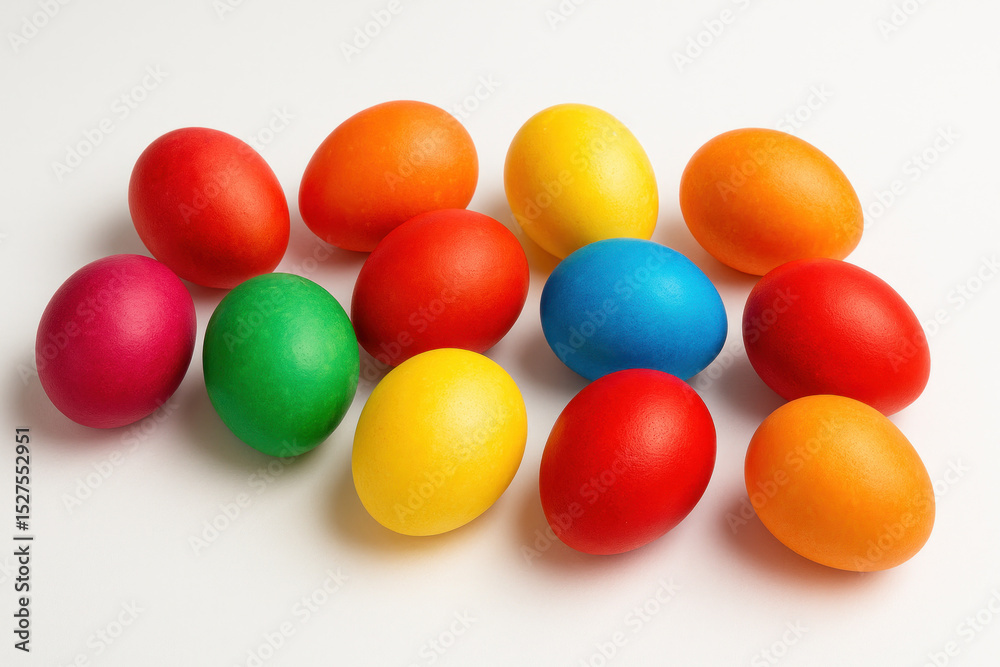 Colorful Easter eggs on white background. Colorful Easter eggs on white background.