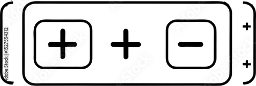 Plus and minus icon set