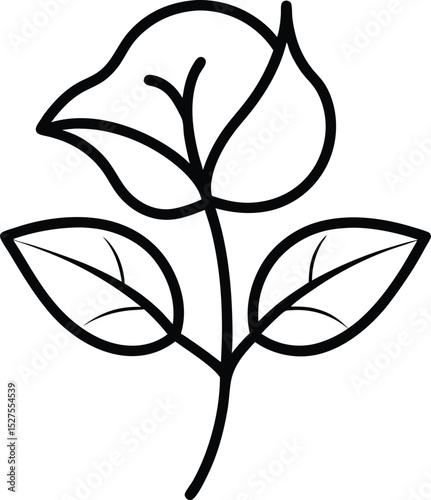 Bindweed Outline Icon: Vine Plant

