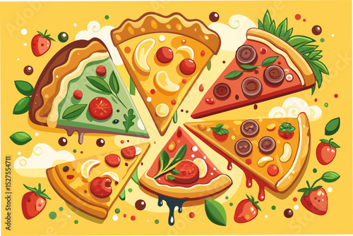 vector illustration of a pizza background