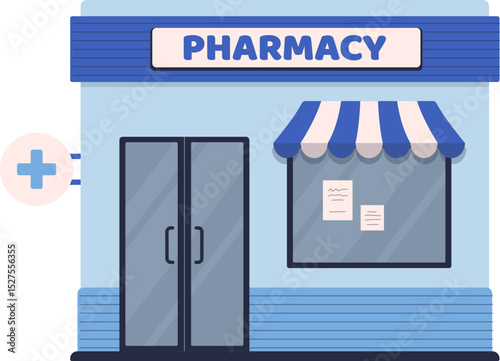 Pharmacy Storefront Illustration