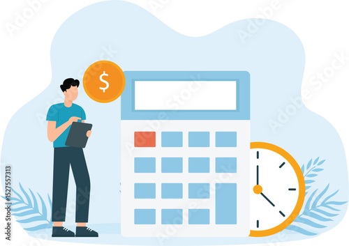 Concept of financial management and optimization,tasks and financial accounting and Humans rely on calculators. Financial administration concept
