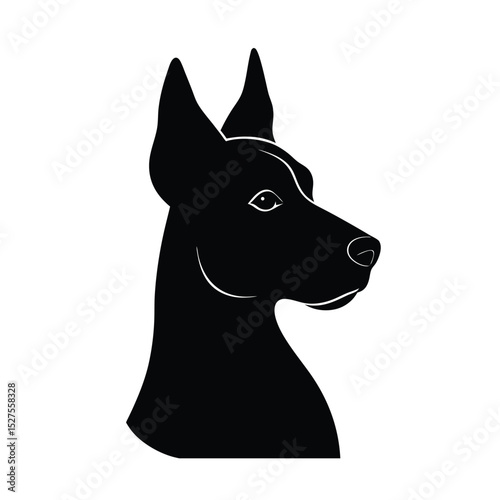 Generic Dog Looking Black Vector Silhouette