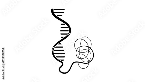 RNA symbol, black isolated silhouette
