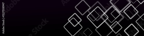 Square background - balck horizontal abstract vector design with squares