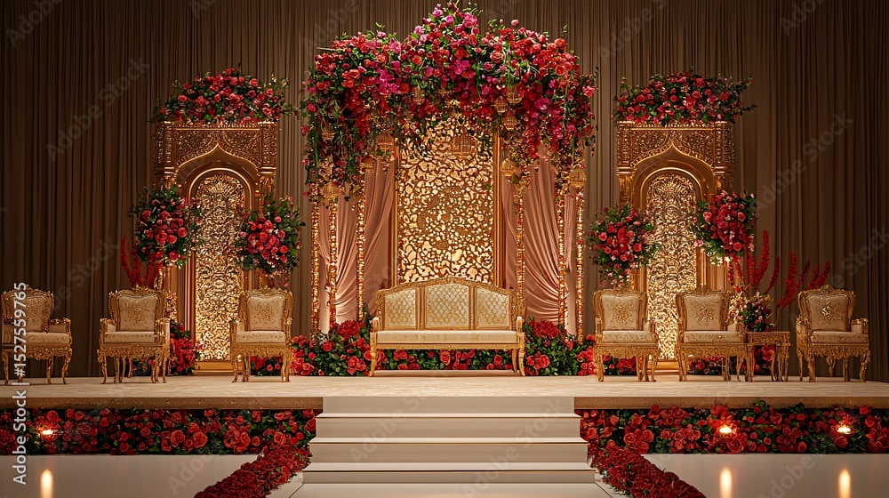 Fototapeta premium Luxury wedding stage background