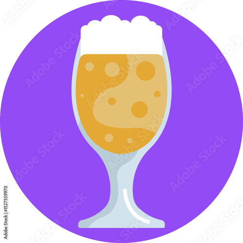 A tall beer glass with foam on top, symbolizing a refreshing brew.