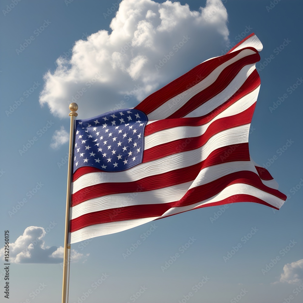 Obraz premium american flag waving in the wind