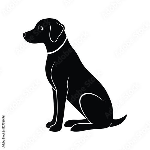 Labrador Retriever Minimalist Black Vector Silhouette
