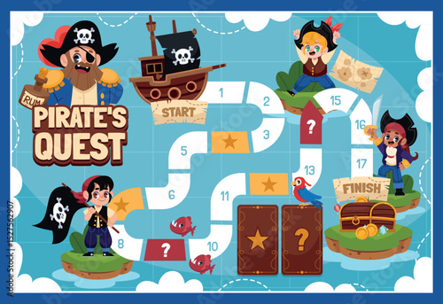 Pirates Game board Cartoon Illustration