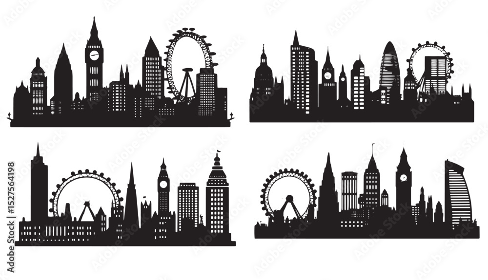 Fototapeta premium set of london landmarks