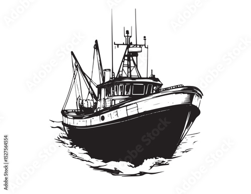 ship in the sea vector