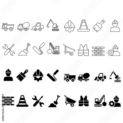 Builder icon vector set. worker illustration sign collection. construction symbol.