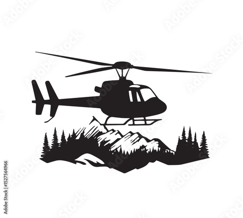 helicopter silhouette vector