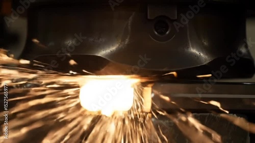 Precision Metal Grinding Sparks and Industrial Machining Process