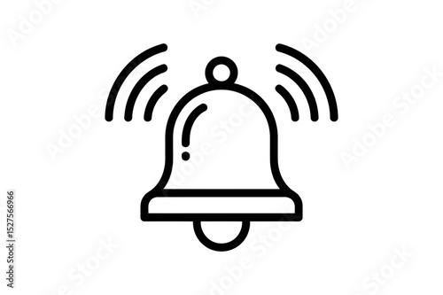 Illustration of a ringing bell with sound waves