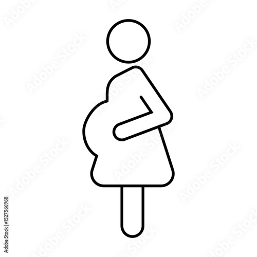 Pregnant icon vector. Mom illustration sign. Woman symbol or logo.