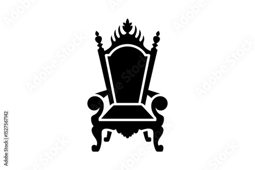 Black silhouette of an ornate royal throne design