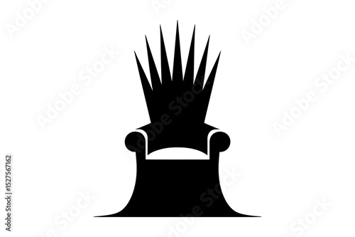 Silhouette of a throne with sharp spikes on the back