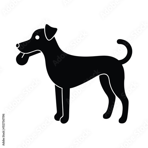 Minimalist Generic Dog Black Vector Silhouette