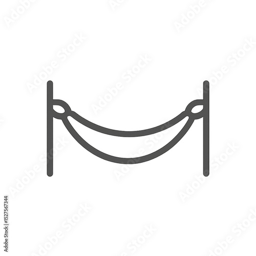 Simple hammock illustration with support poles in minimalist style  