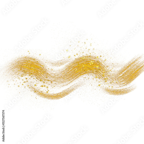 Golden Line Curve Glitter Christmas star