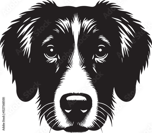 Black & White Silhouette Dog Vector | High-Quality Canine Clipart Design