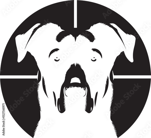 Black & White Silhouette Dog Vector | High-Quality Canine Clipart Design