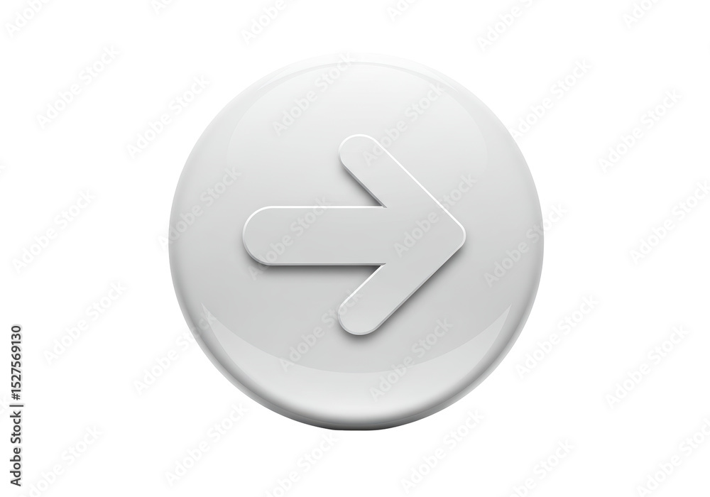 Isolated Simple White Arrow Button Isolated Simple White Arrow Button